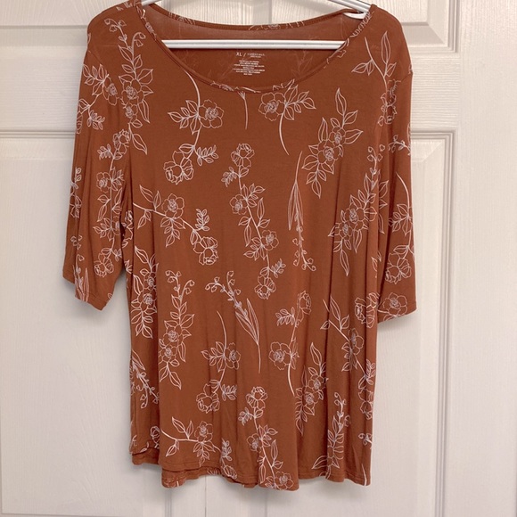Bundle XL Notations blouse and brown floral Apt 9 3/4 sleeve top - Picture 6 of 7